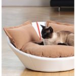 MILA - Panier design en cuir pour chat