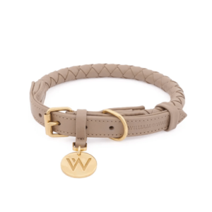 collier laisse william walker tresse a la main twisted cuir de vache