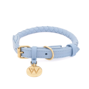 collier laisse william walker tresse a la main twisted cuir de vache