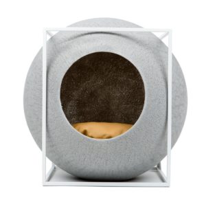 cube meyou panier design pour chat gris clair