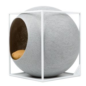 cube meyou panier design pour chat gris clair