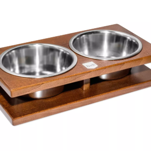 Gamelles en bois pour chien design - GRANDE