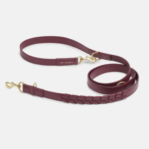 Laisse ajustable by scout mela capista chien design cuir vegan