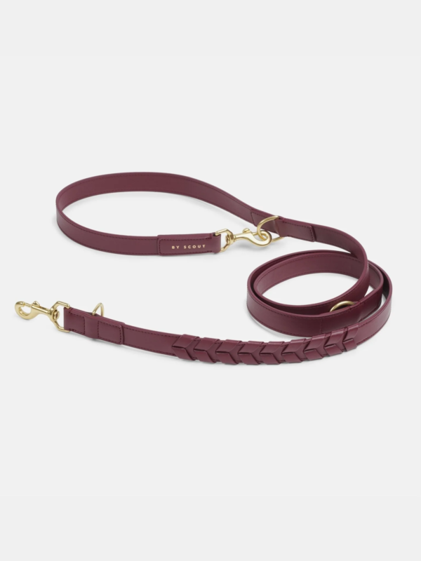 Laisse ajustable by scout mela capista chien design cuir vegan