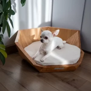 Le canapé de luxe en bois de chêne Lotus Oak va transformer l’espace de repos de votre animal en un véritable havre de paix.